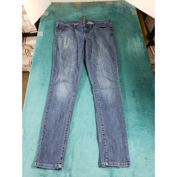 Mossimo Jeans Size 10 Womens Blue Stretch Denim Ladies Pants Low Rise Skinny - Picture 1 of 11